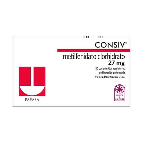 Consiv 27mg metilfenidato caja x 30 tab